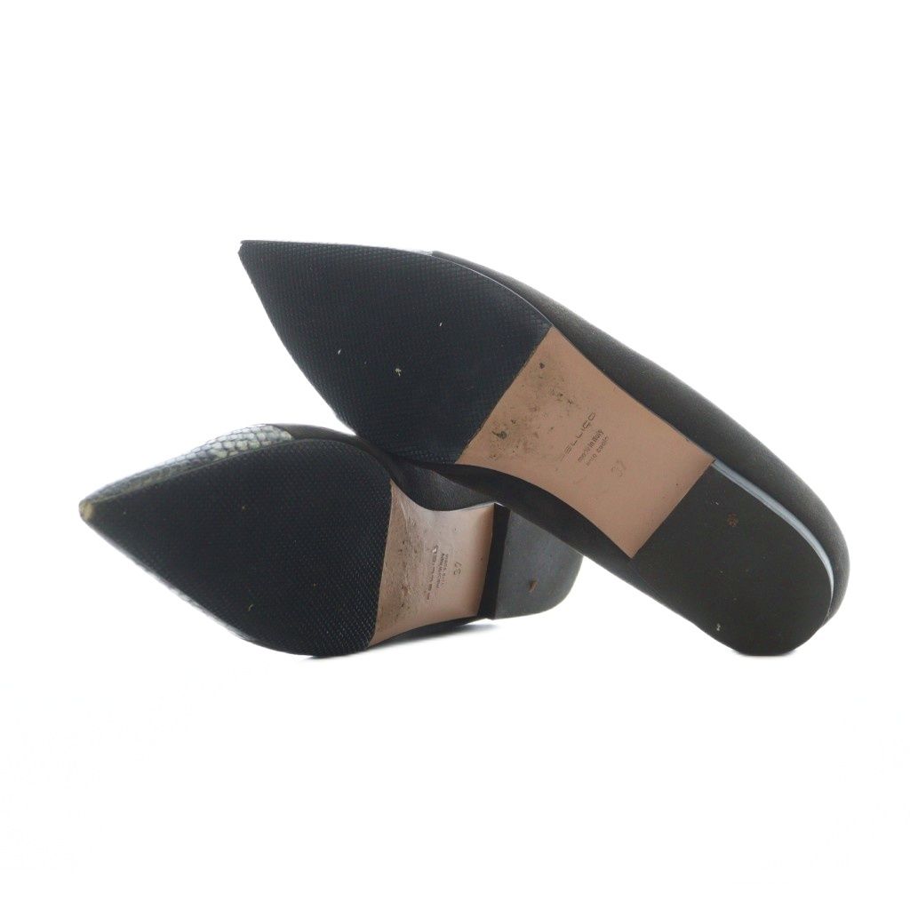 ペリーコ PELLICO Anima 10 切替 パイソン パンプス 37 24cm 茶色