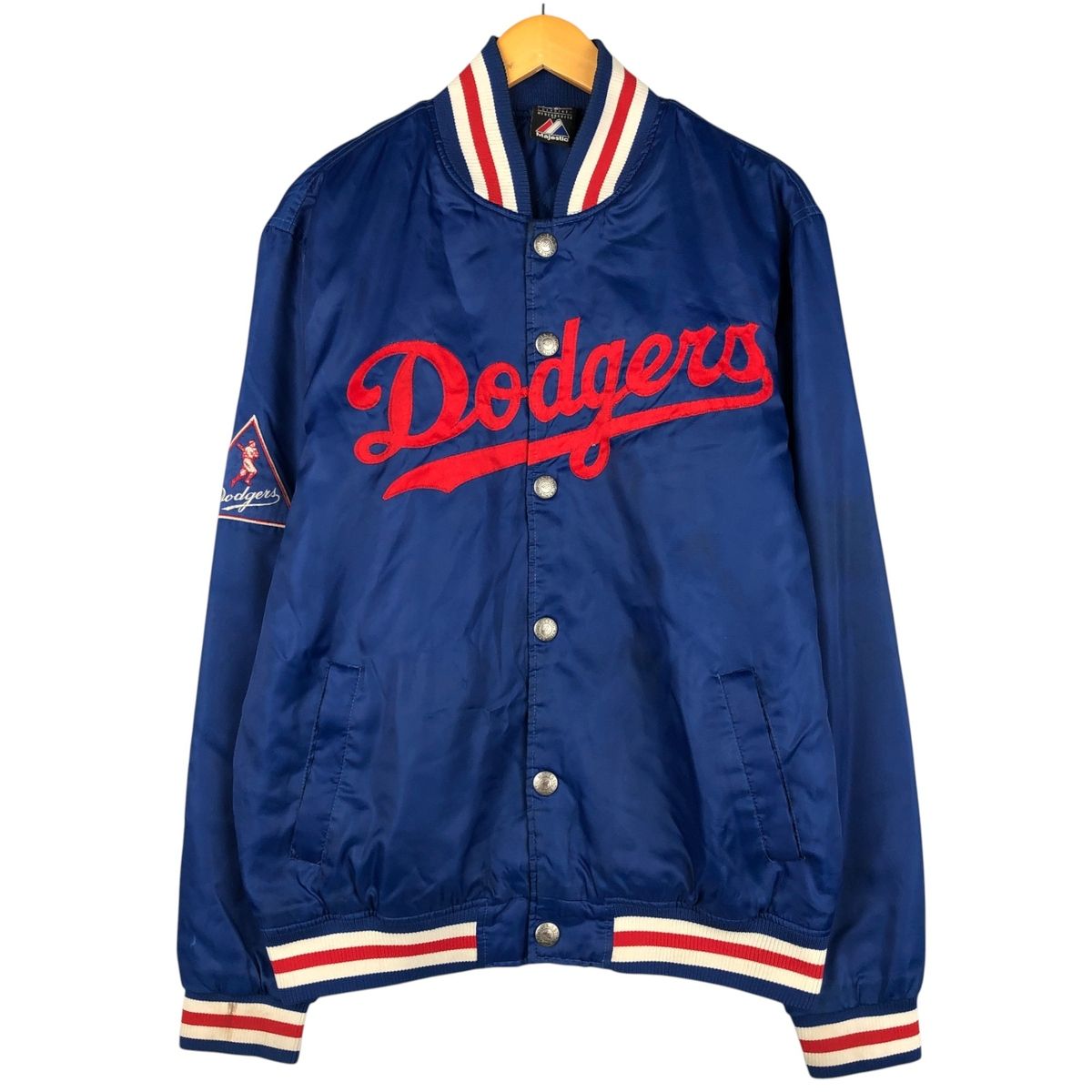 古着 マジェスティック Majestic MLB LOS ANGELES DODGERS ロサンゼルスドジャース 中綿入り スタジャン アワードジャケット|eaa 551445