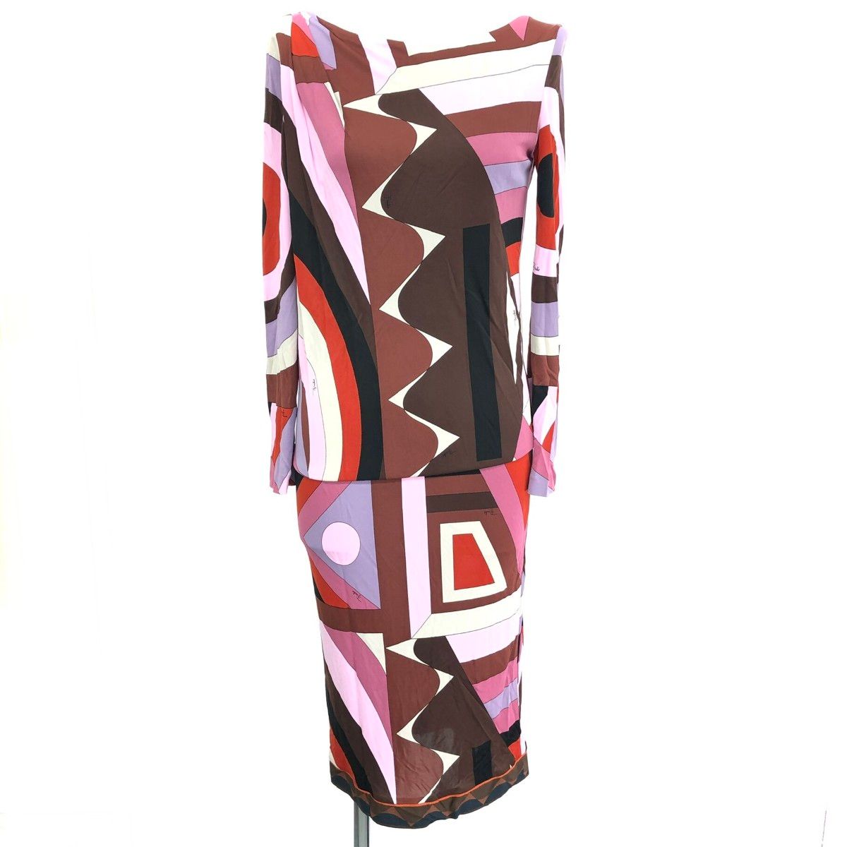 EMILIO PUCCI エミリオプッチ ワンピース サイズ:42 総柄 レッド