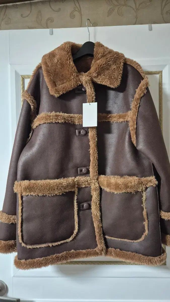 ブラウン ファー リバーシブル ムートン ジャケット