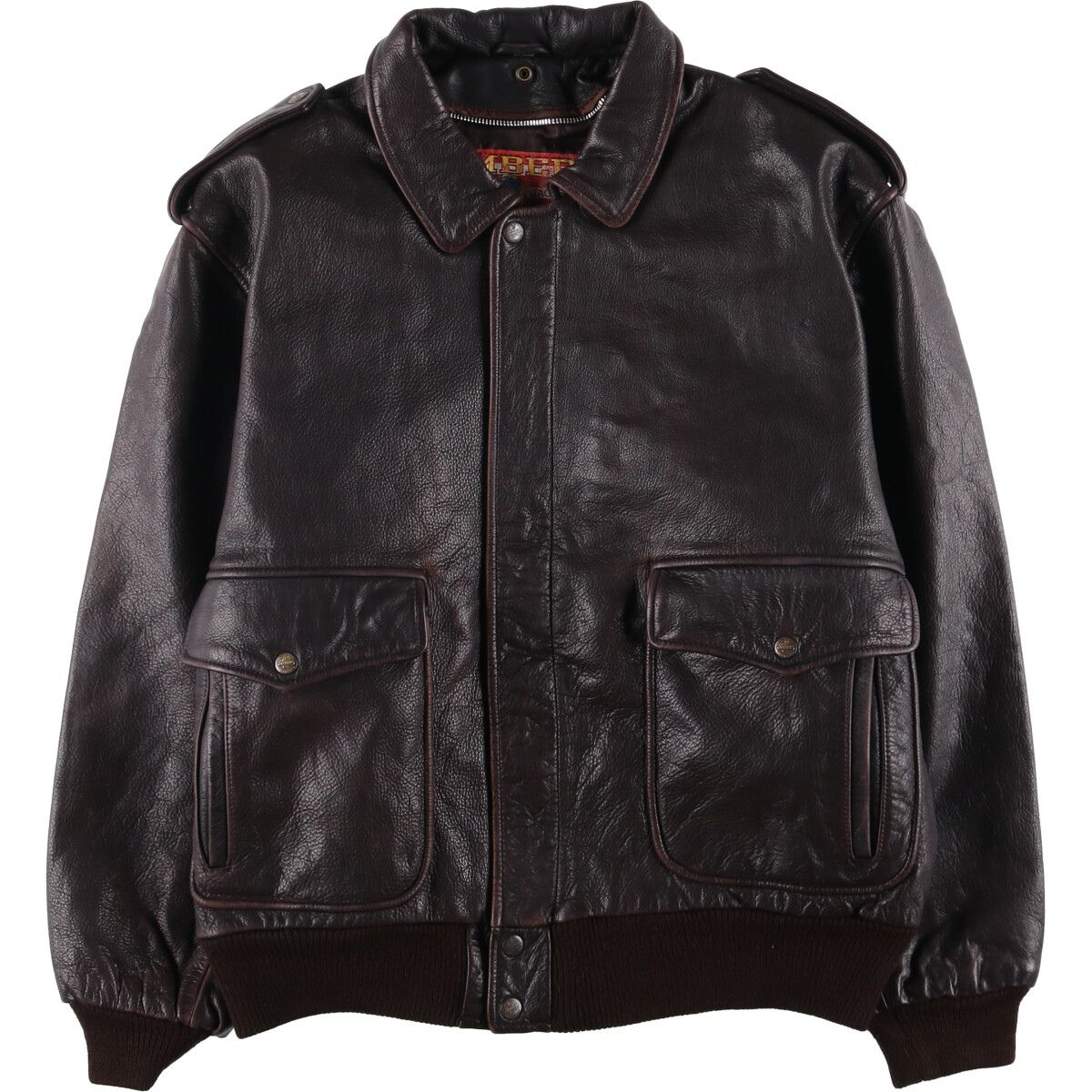 古着 BOMBERS A-2タイプ レザーフライトジャケット メンズM相当|eaa 568263