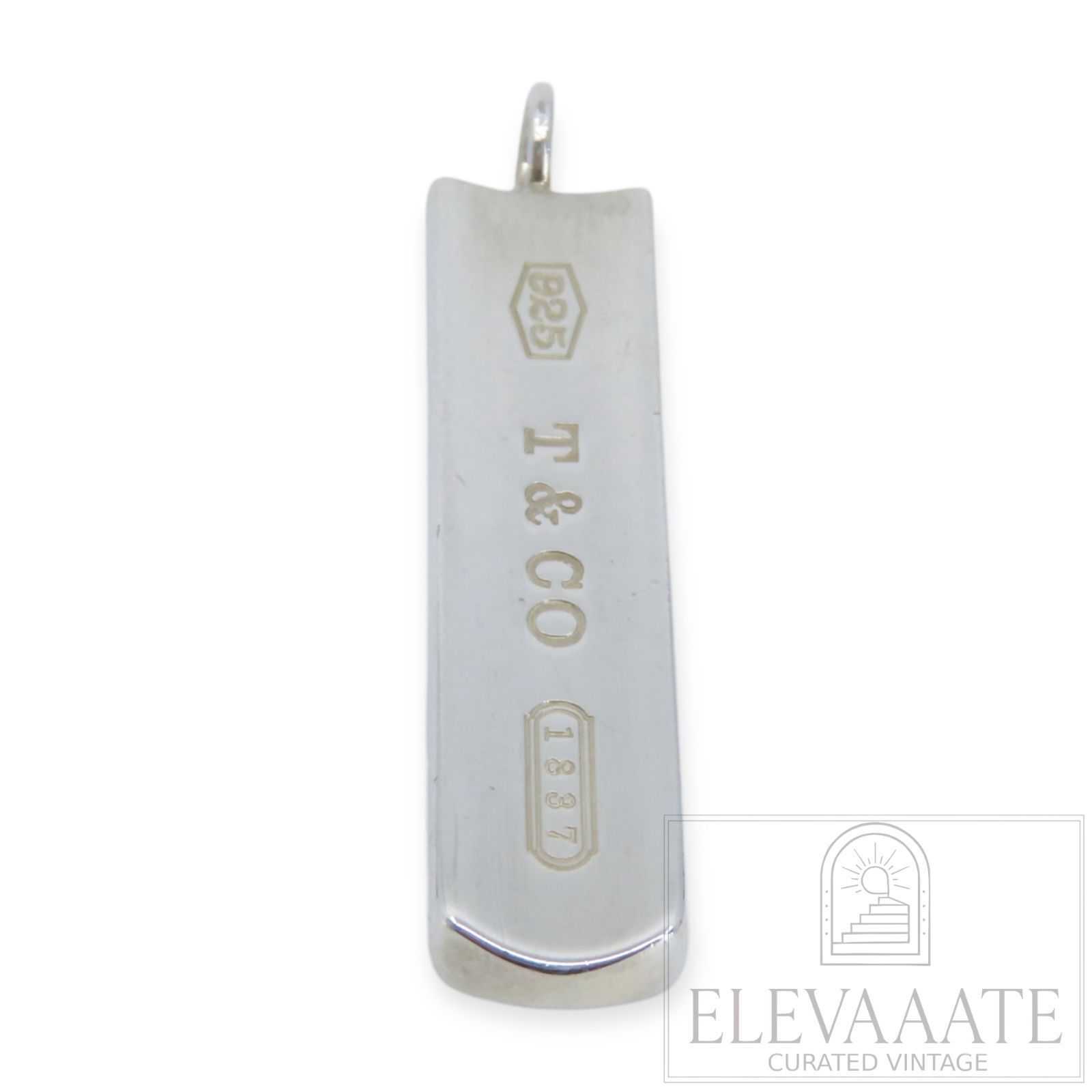 美品 Tiffany&Co. ティファニー 1837 ナロー バー ネックレス トップ