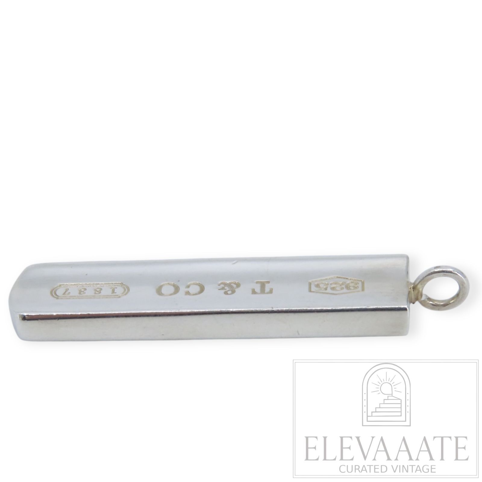 美品 Tiffany&Co. ティファニー 1837 ナロー バー ネックレス トップ