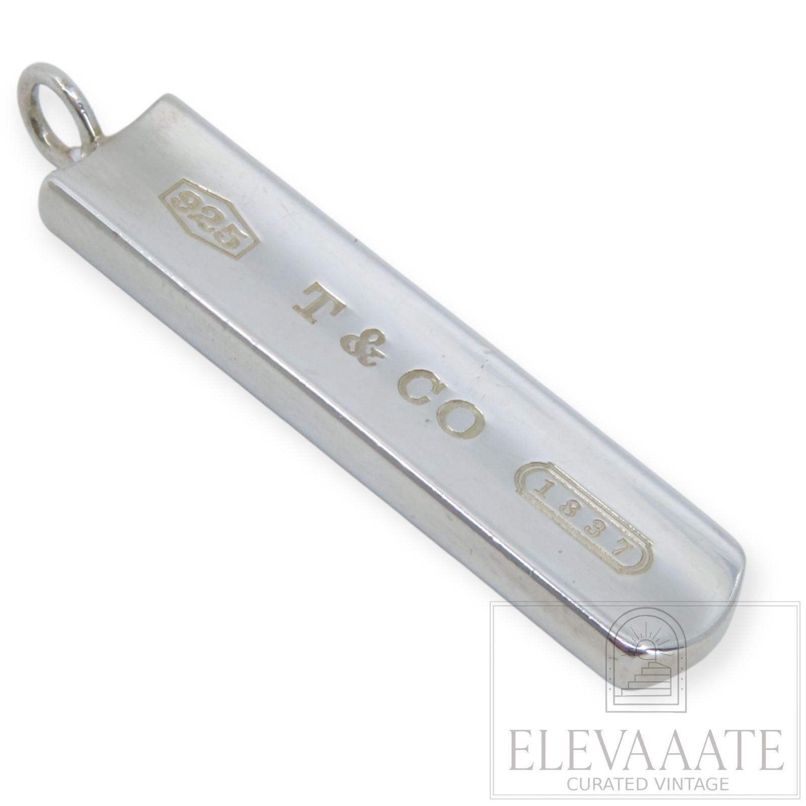 美品 Tiffany&Co. ティファニー 1837 ナロー バー ネックレス トップ