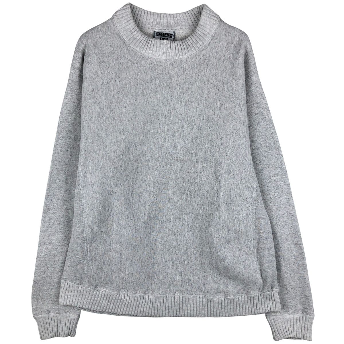 古着 90年代 リー Lee CROSS GRAIN クロスグレイン モックネック 無地 ブランクスウェットシャツ トレーナー メンズL相当|eaa 482071