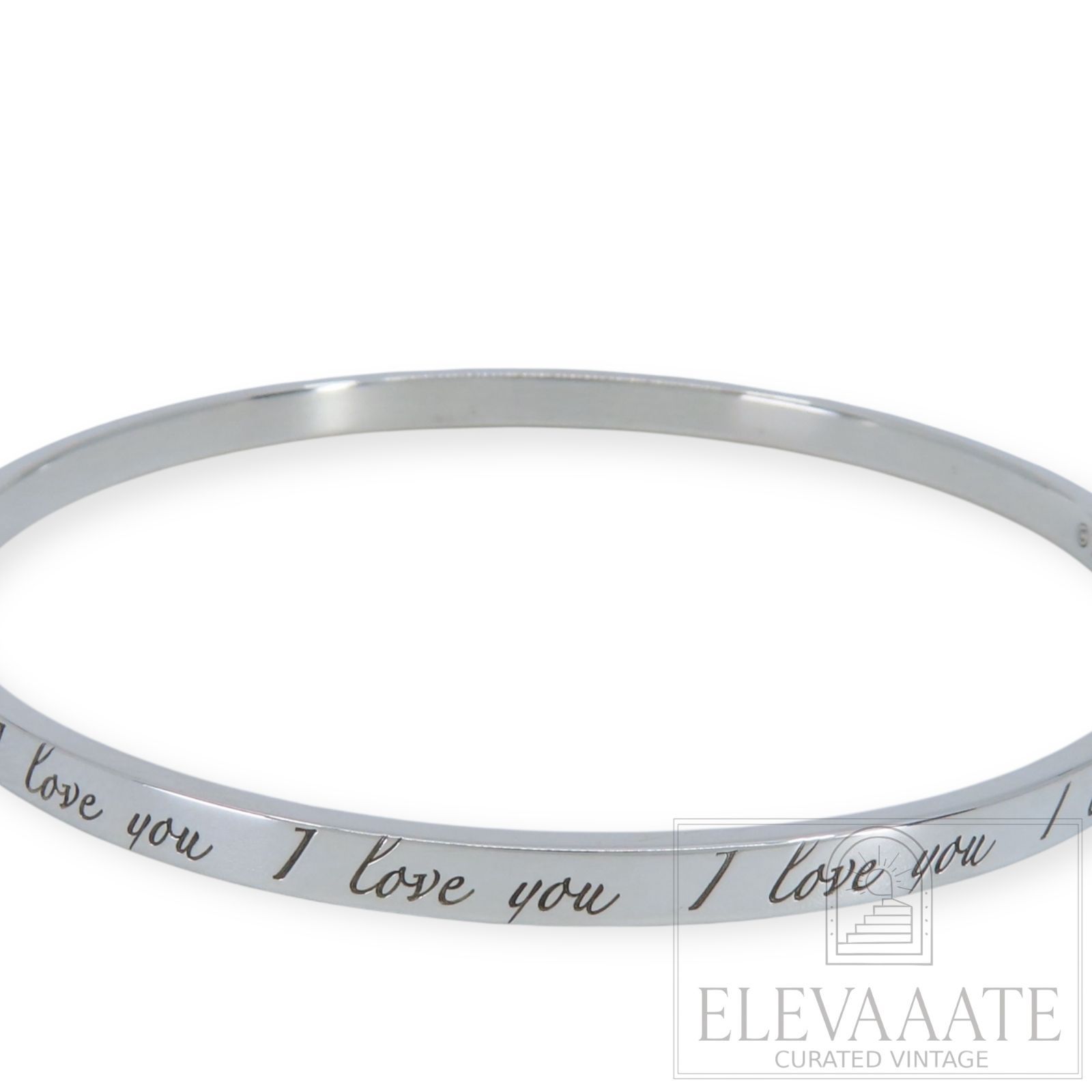 美品 Tiffany&Co. ティファニー ノーツ I LOVE YOU シルバー バングル
