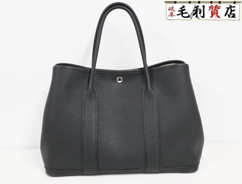 エルメス HERMES ガーデンパーティ 36 PM ブラック ネゴンダ シルバー金具 X刻印 2016年製 ハンドバッグ