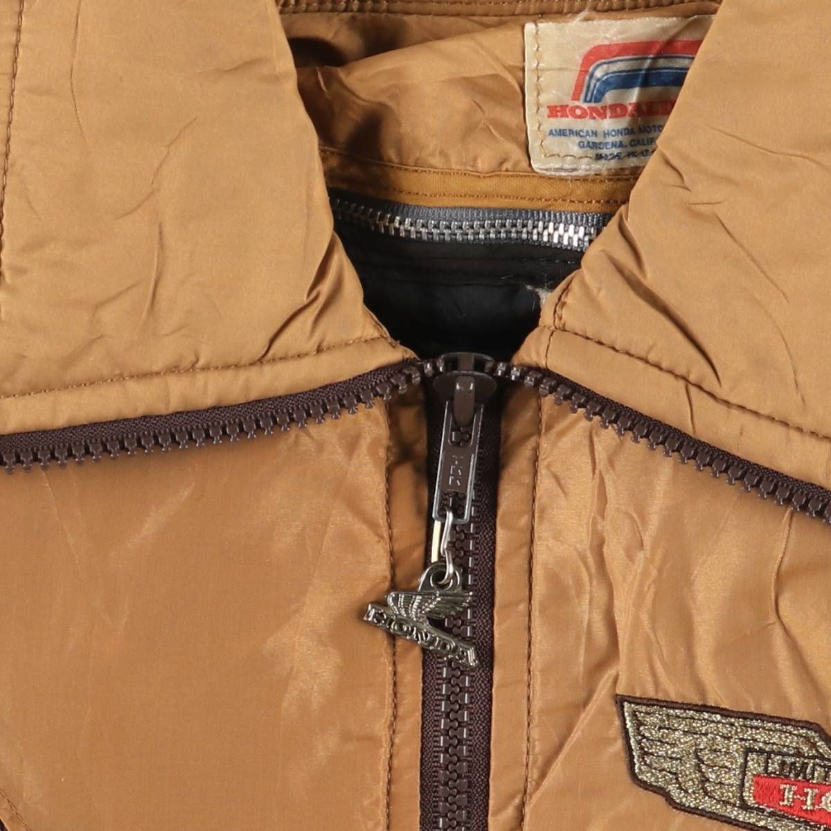 HONDA ロングジャケット L 中綿入り レーシング 古着 古着 70年代 ホンダ HONDA 中綿入り ナイロンレーシングジャケット USA