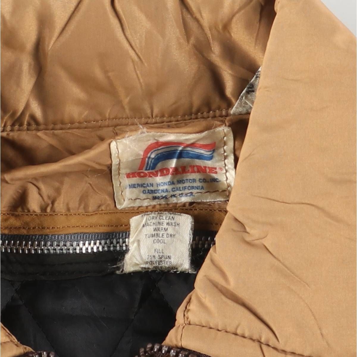 HONDA ロングジャケット L 中綿入り レーシング 古着 古着 70年代 ホンダ HONDA 中綿入り ナイロンレーシングジャケット USA