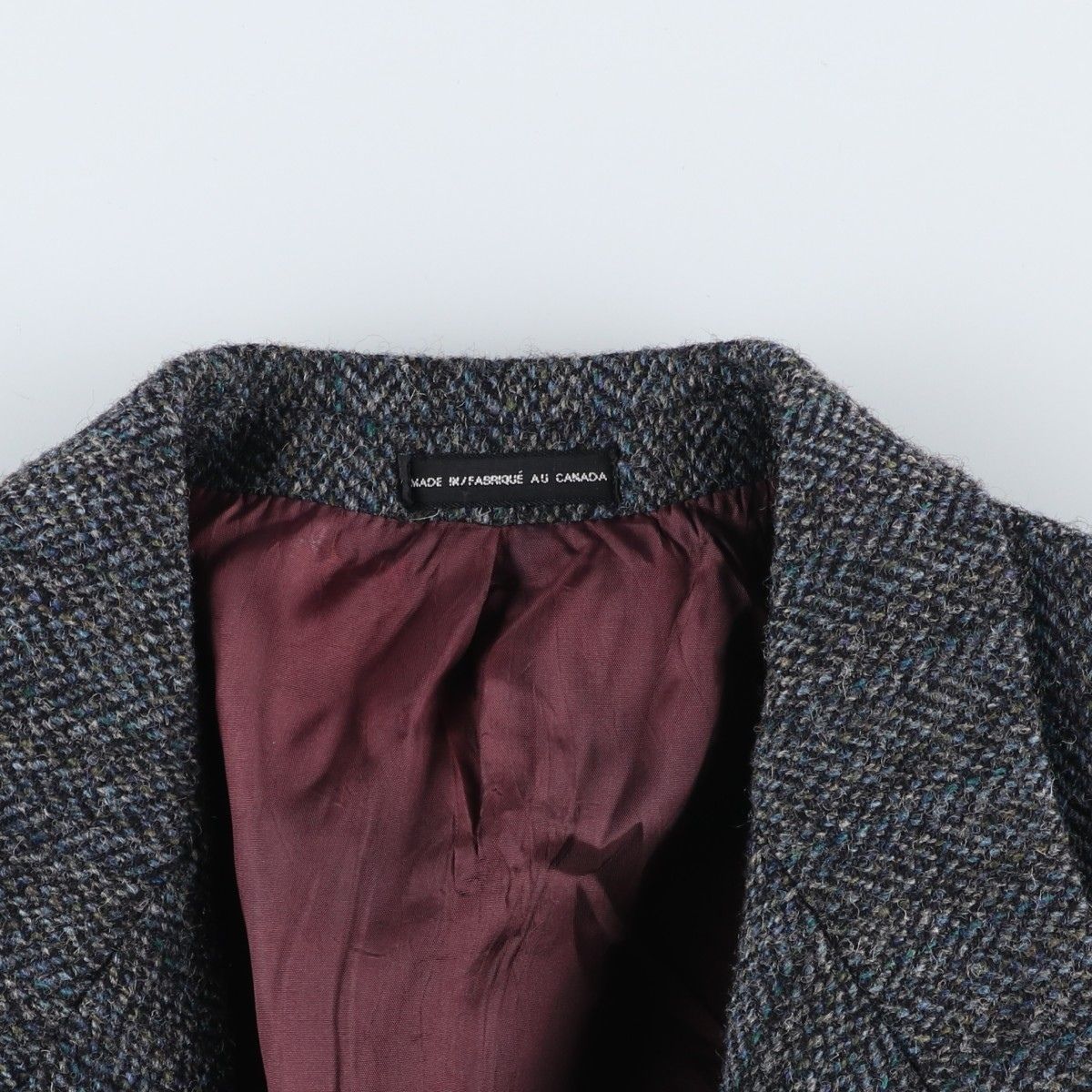 古着 MOORES Harris Tweed ハリスツイード ヘリンボーン ウール