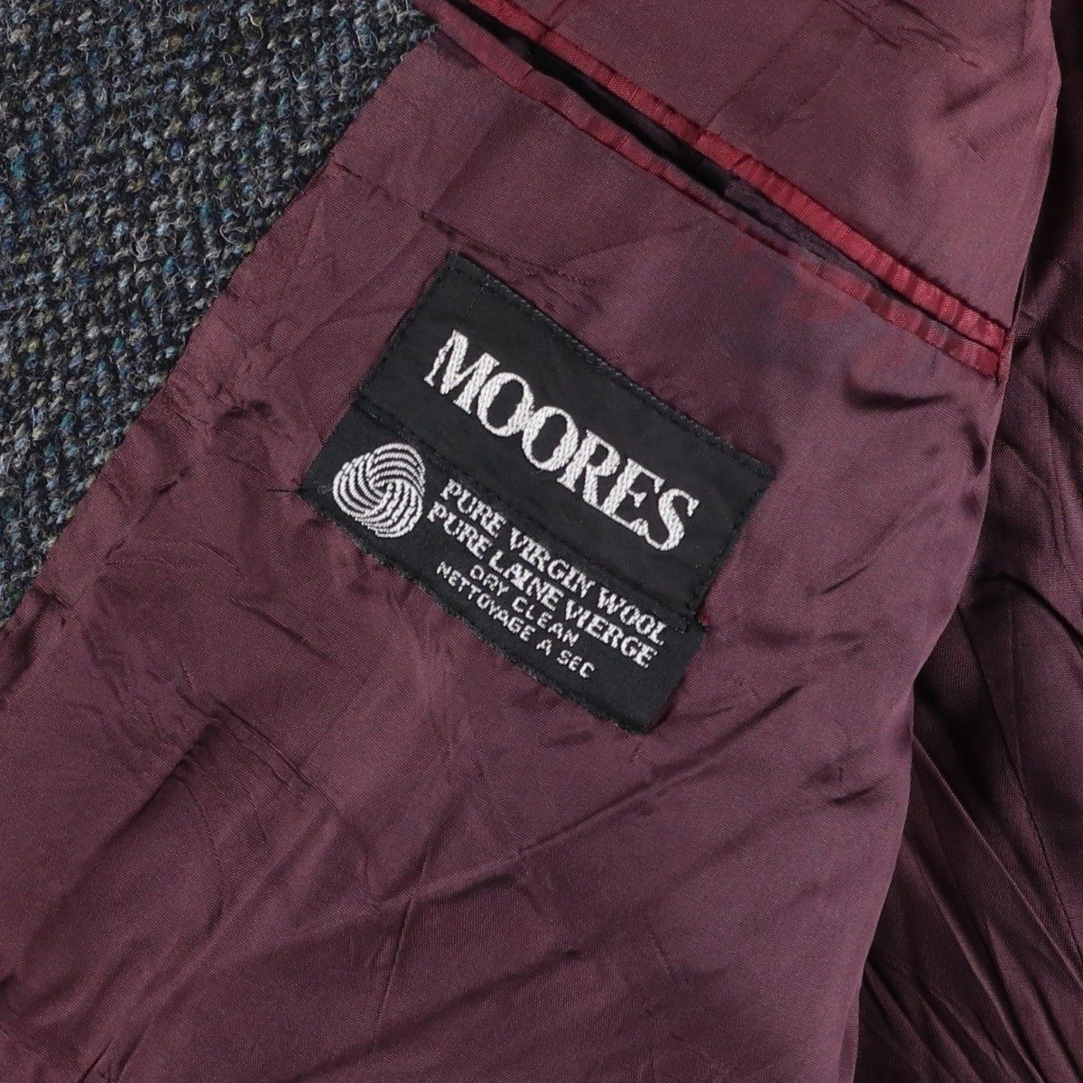 古着 MOORES Harris Tweed ハリスツイード ヘリンボーン ウール
