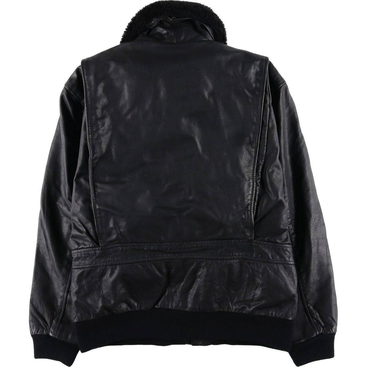 古着 Louis G-1タイプ 中綿入り レザーフライトジャケット メンズL相当|eaa 568261