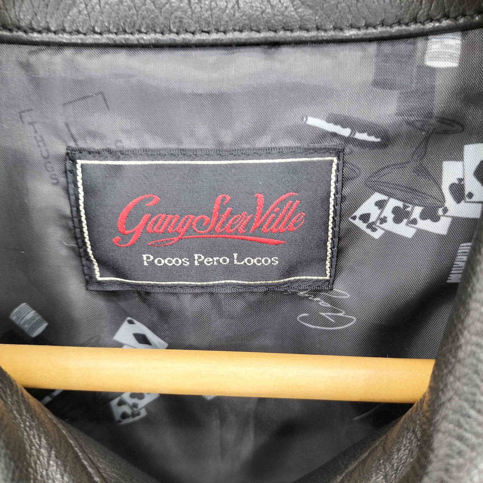 GANGSTERVILLE(ギャングスタビル) シープスキン レザージャケット メンズ  L【中古】【ブランド古着バズストア】 ギャングスタビル GANGSTERVILLE シープスキン レザージャケット