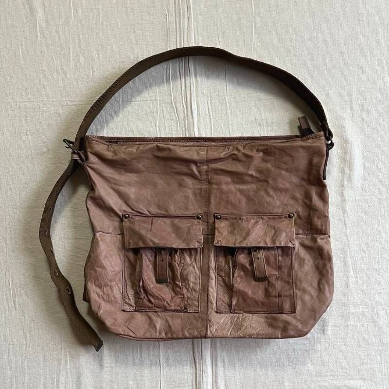 Y2K ZER ゼットイーアール00’s レザー2WAYバッグヴィンテージ 廃盤 希少 00s 当時物 archive ZER ゼットイーアール 本革 リアルブラウン
