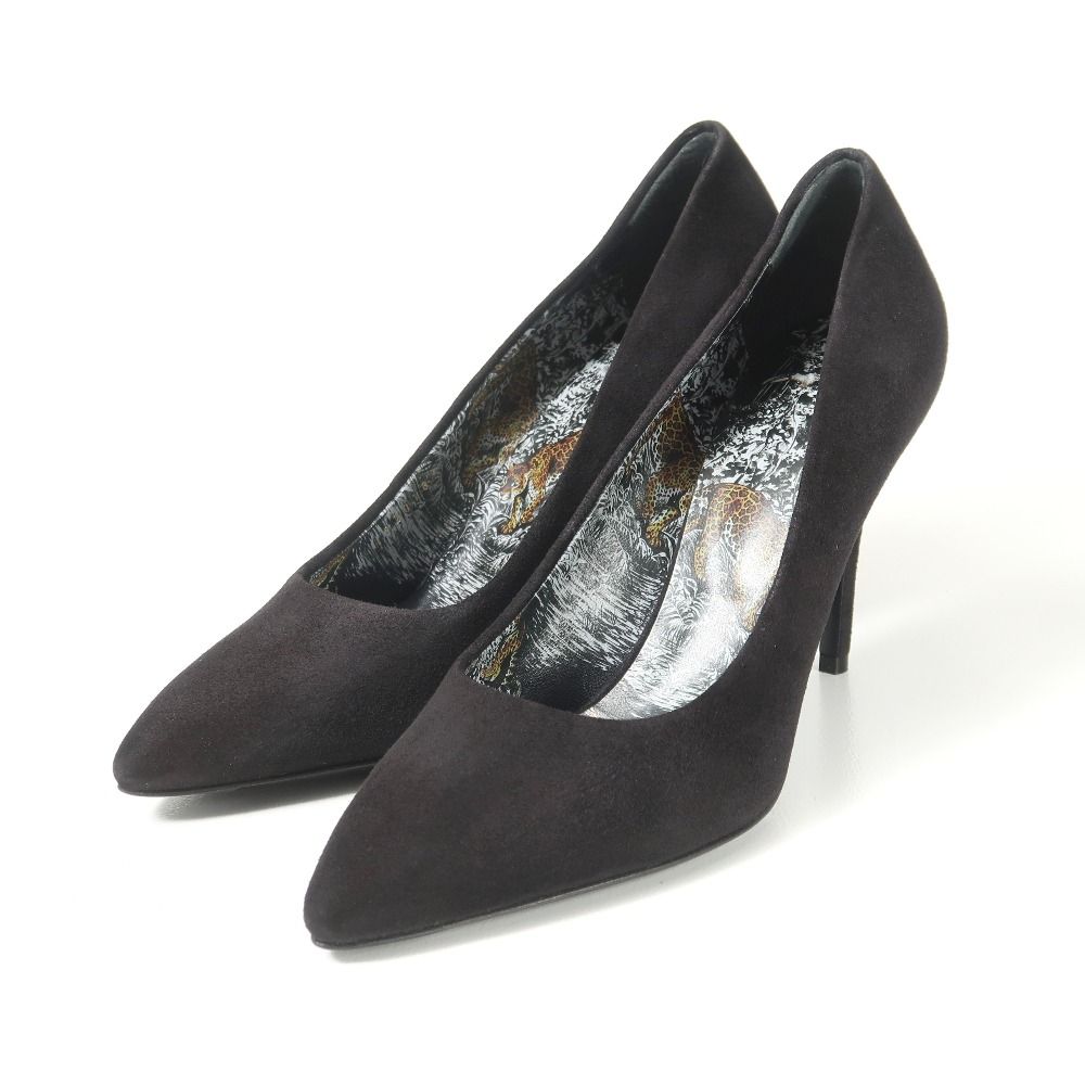 HERMES エルメス Vicky ヴィッキー パンプス サイズ37 1|2 スエード ハイヒール ライニング アニマル柄 ポインテッドトゥ ブランド古着 |RA 7148