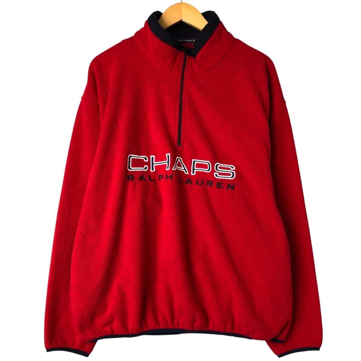 古着 ラルフローレン Ralph Lauren CHAPS チャップス ハーフジップ フリースプルオーバー メンズXL相当|eaa 598236