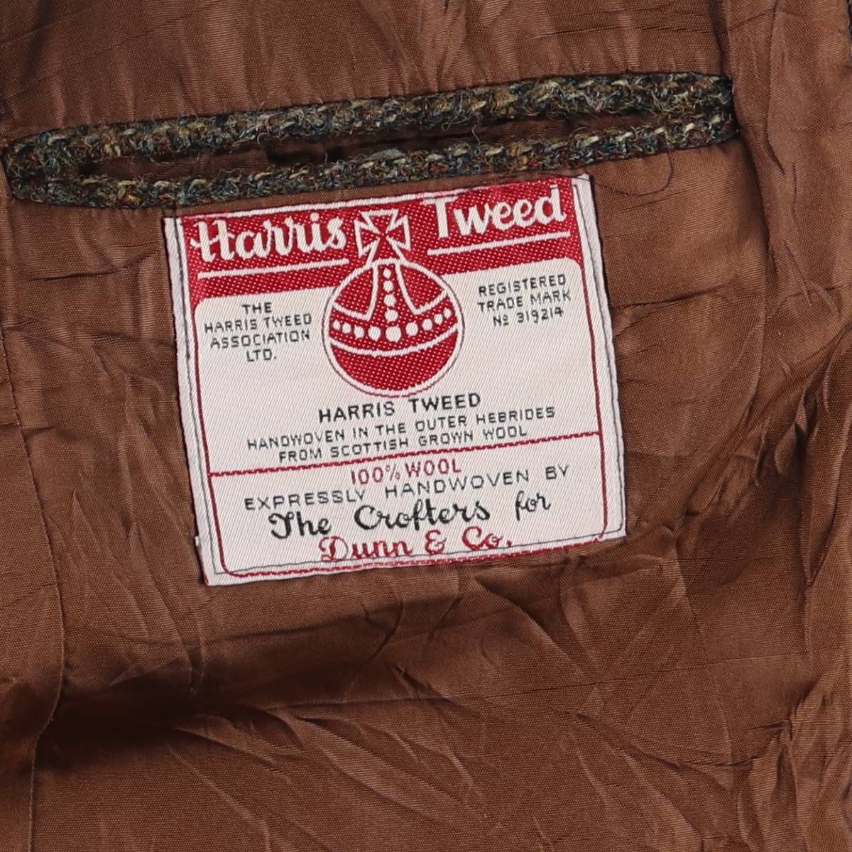 古着 60年代 Dunn&Co Harris Tweed ハリスツイード チェック柄 ウール 古着 60年代 Dunn&Co Harris Tweed ハリスツイード チェック柄 ウール