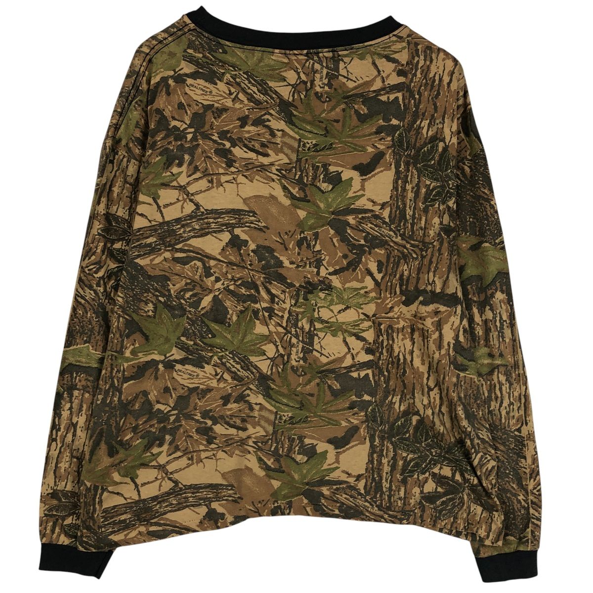 【90年代usa製、総柄リアルツリー】ジャージーズ長袖Tシャツ古着ストリート. 古着 ~90年代 迷彩柄 リアルツリーカモ ロングTシャツ ロンT USA製