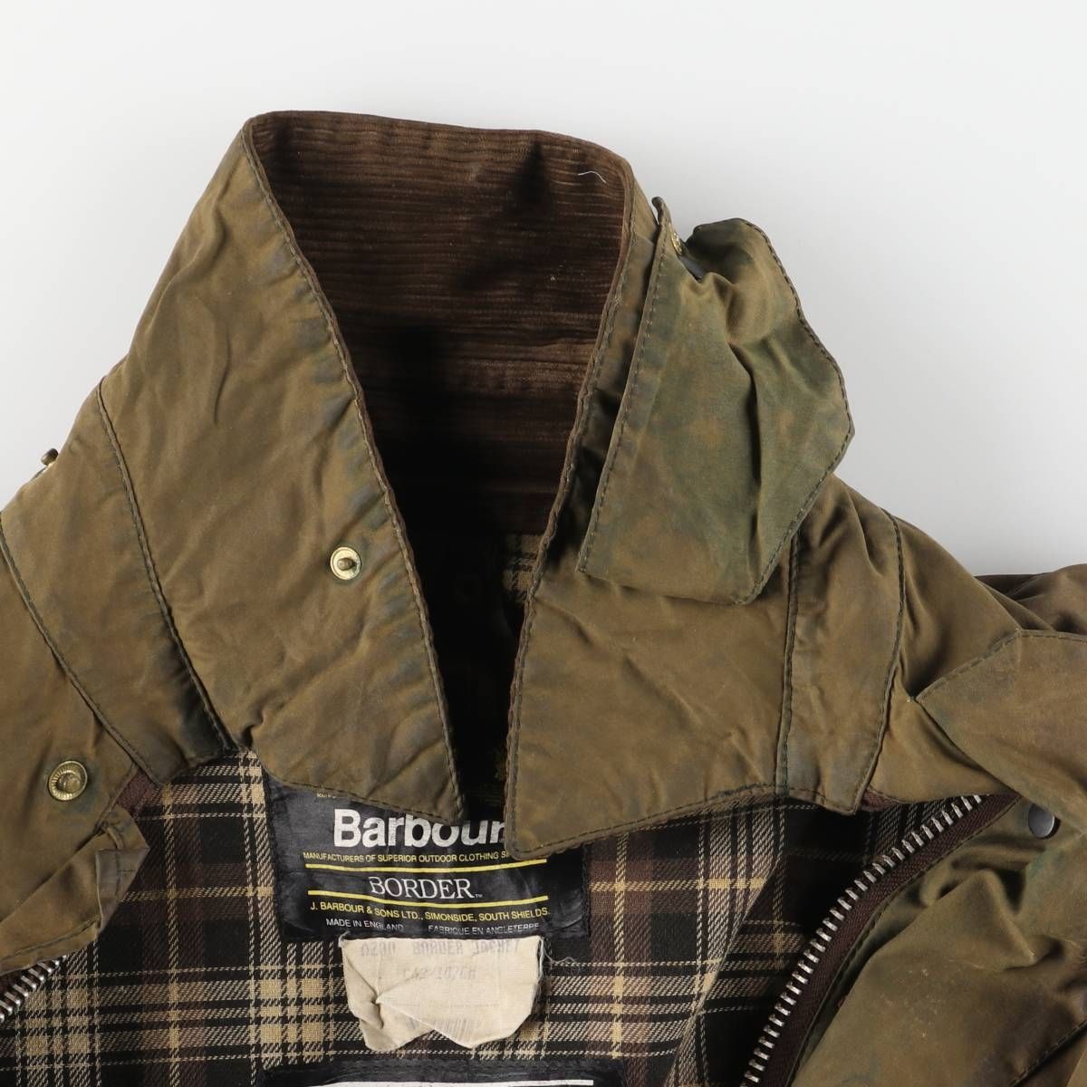 古着 90年代 バブアー Barbour BORDER 旧3ワラント ボーダー ワックス 