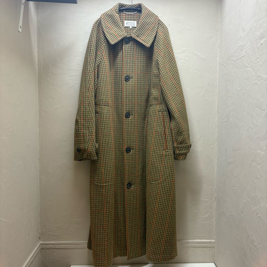 Maison Margiela メゾンマルジェラ 22 AW Oversized Checked Coat ロングコート イエロー系 size 46 代官山B 01