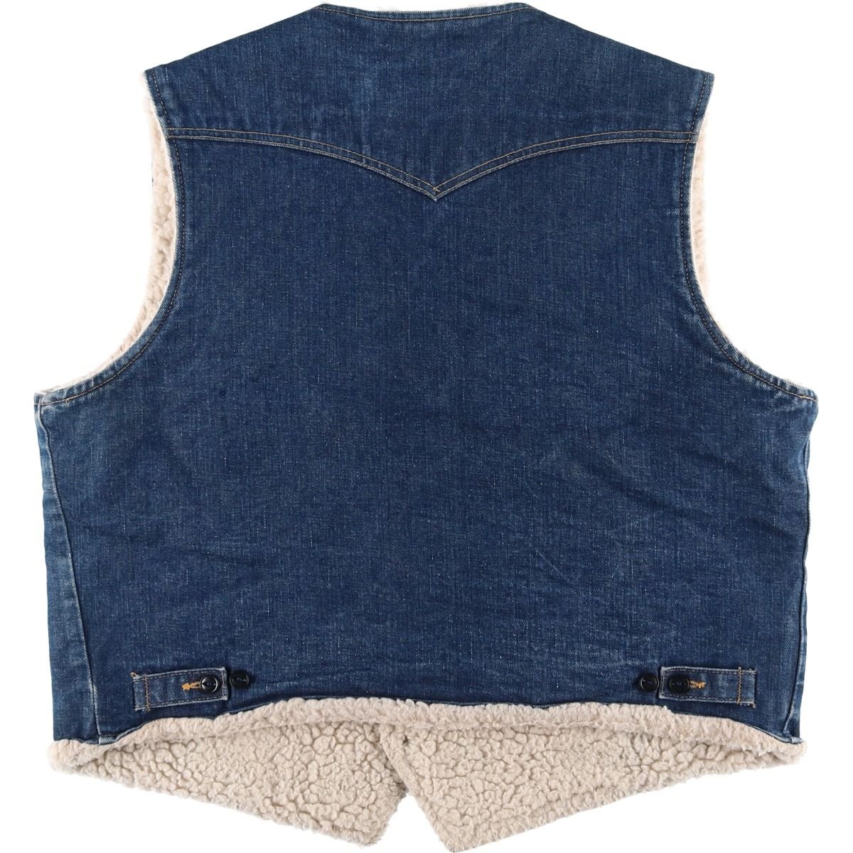 古着 70~80年代 リー Lee STORM RIDER ストームライダー デニムボアベスト メンズXL相当 ヴィンテージ|eaa 482829