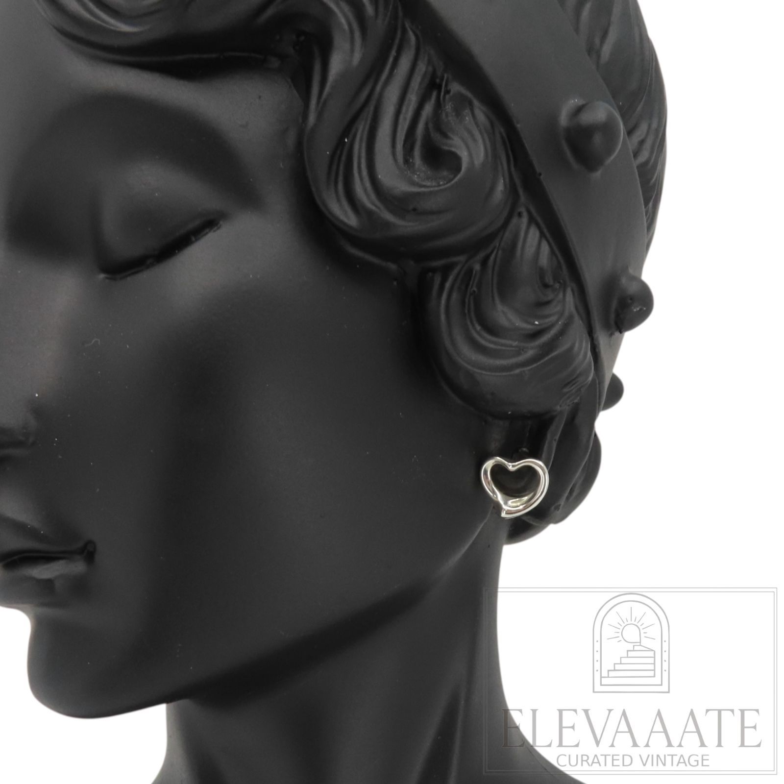 美品 Tiffany&Co. ティファニー オープンハート シルバー ピアス SV925 