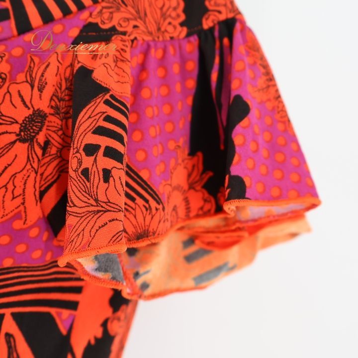 社交ダンス 衣装 トップス ブラウス オレンジ系 チャコットロイヤル