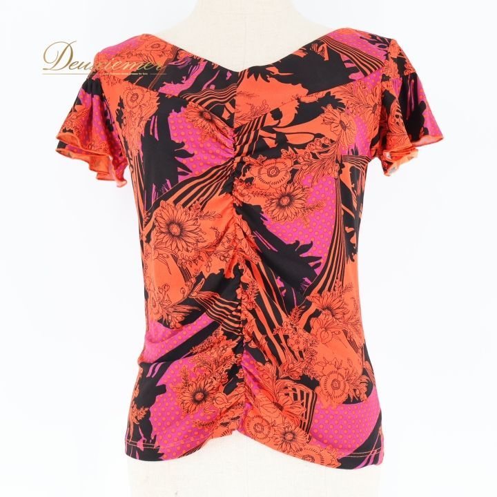 【社交ダンス】チャコット 白地花柄プリント柄 トップス 社交ダンス新作 | チャコットオンライショップ楽天市場店