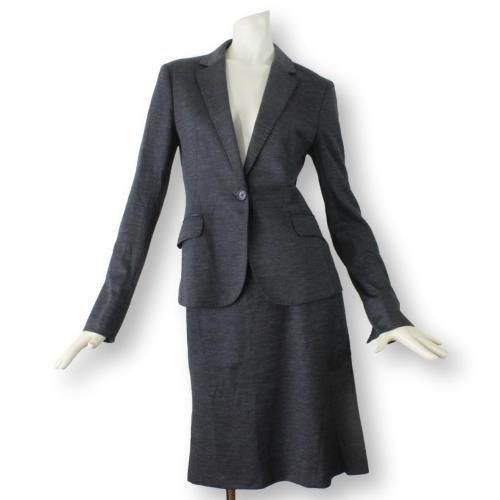 36 アンタイトル セットアップスーツ 上3 L 下4 LL グレー スカートスーツ ストレッチ 面接 ビジネス UNTITLED 秋冬春