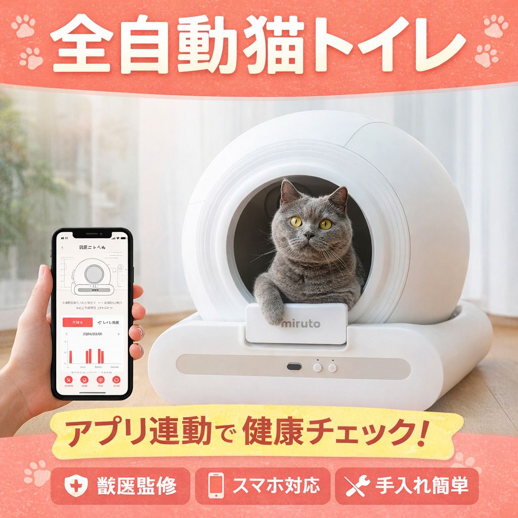 MIRUTO 全自動猫トイレ スマホ連動 健康管理アプリ対応 獣医師共同開発