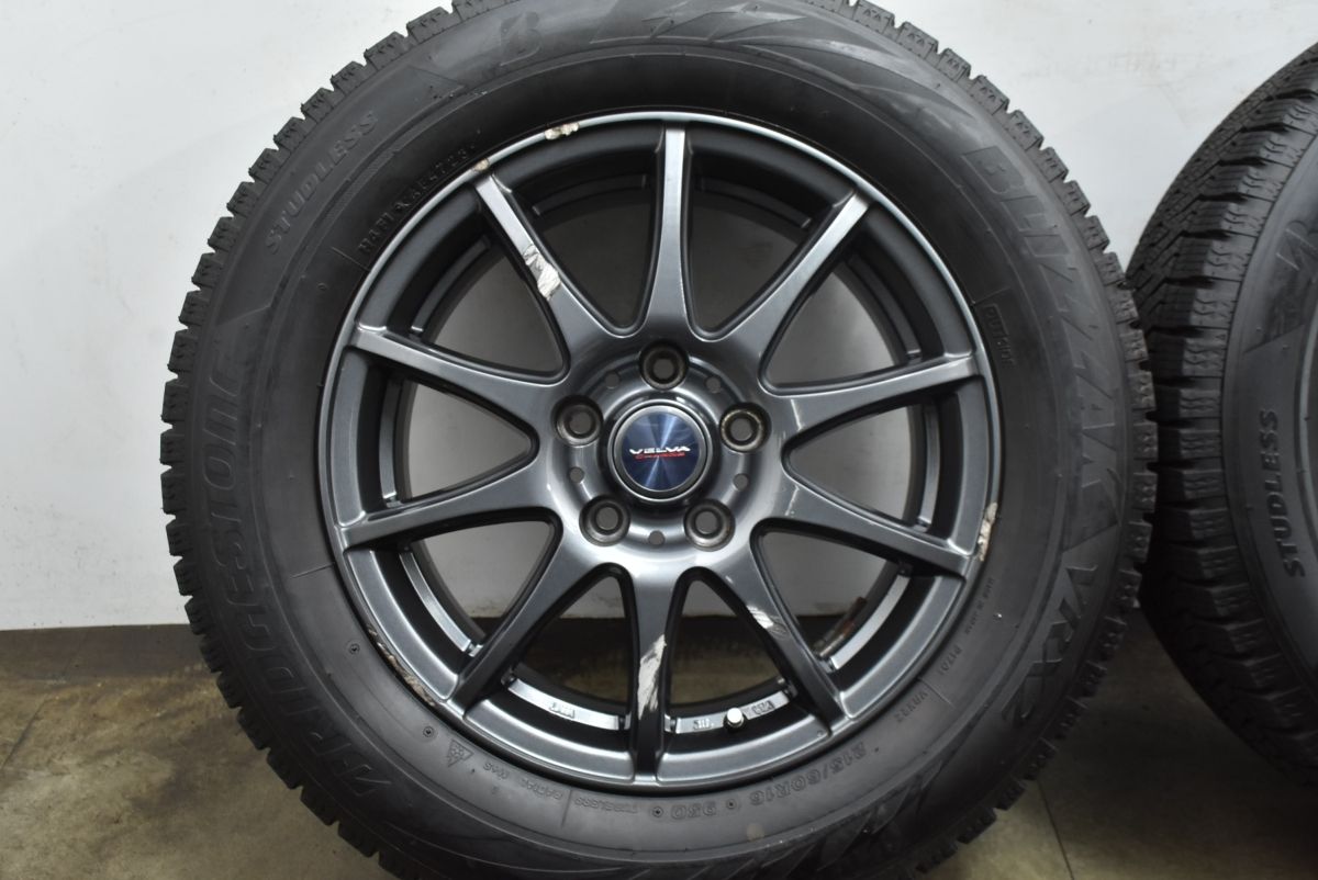  バリ溝 ヴェルヴァ 16 in 6.5 J 47 PCD 114.3 ブリヂストン ブリザック VRX 2 215|60 R オデッセイ ヴェゼル CX-3 スタッドレス 16インチ タイヤ ホイールセット