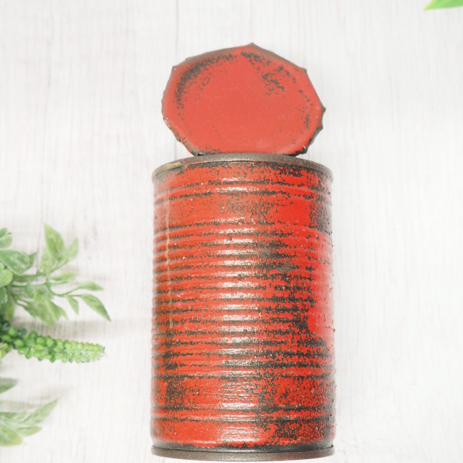 オリジナル リメイク缶 リメ缶【レッド】 多肉植物 アンティーク缶