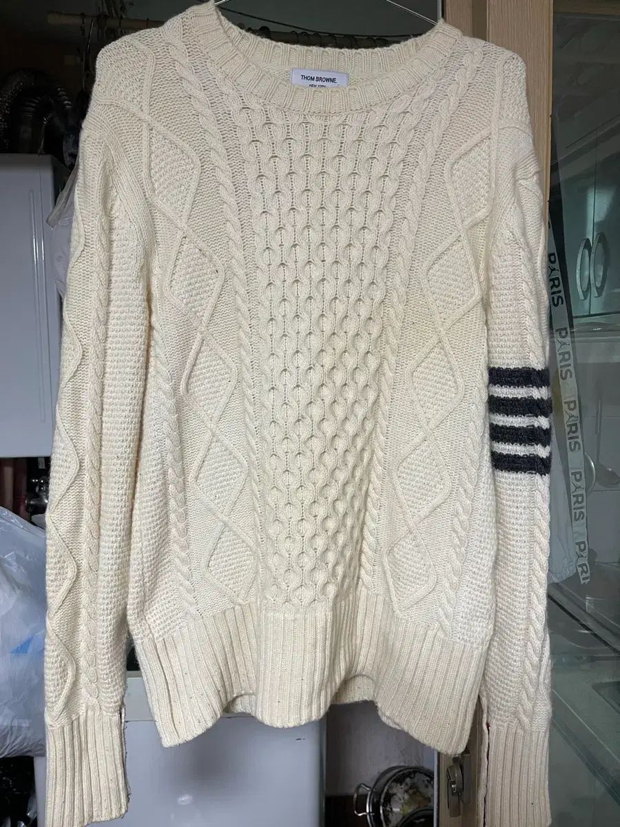 THOM BROWNE ケーブルニットセーター 長袖 アイボリー サイズ38 THOM BROWNE ケーブルニットセーター 長袖 アイボリー サイズ38