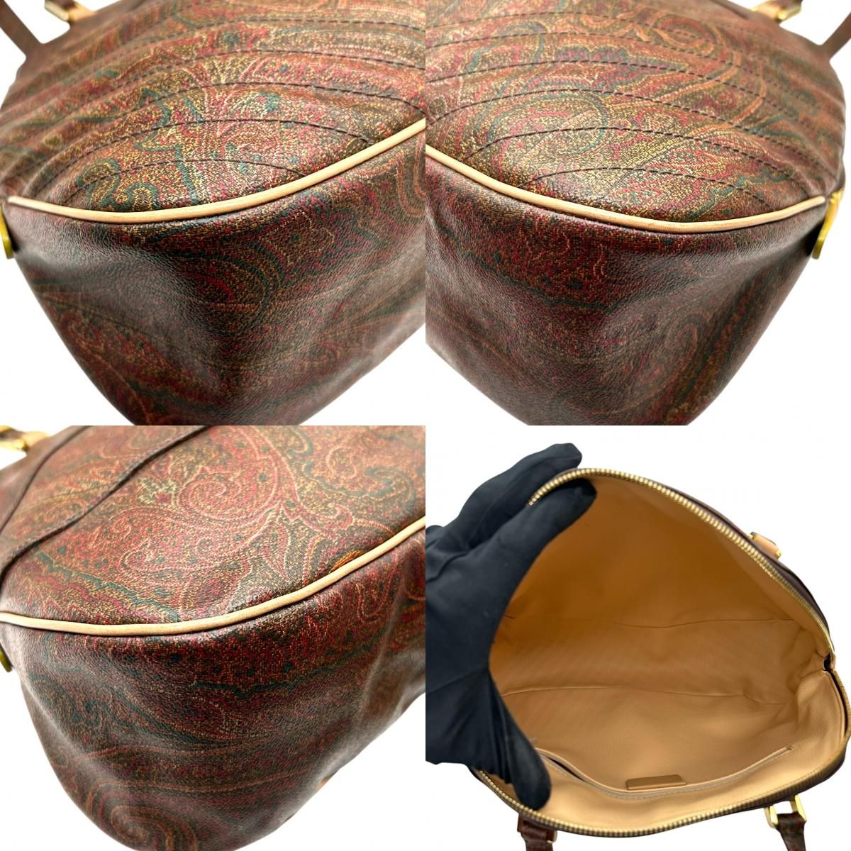 極 美品 エトロ ETRO ハンドバッグ トートバッグ ペイズリー PVC