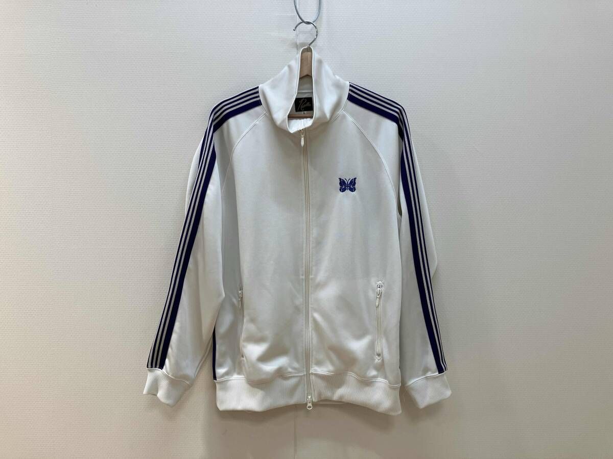 Needles ニードルズ Poly Smooth トラックジャケット ジャージ サイズL オフホワイト×パープル MR 284 ポリエステル メンズ 日本製