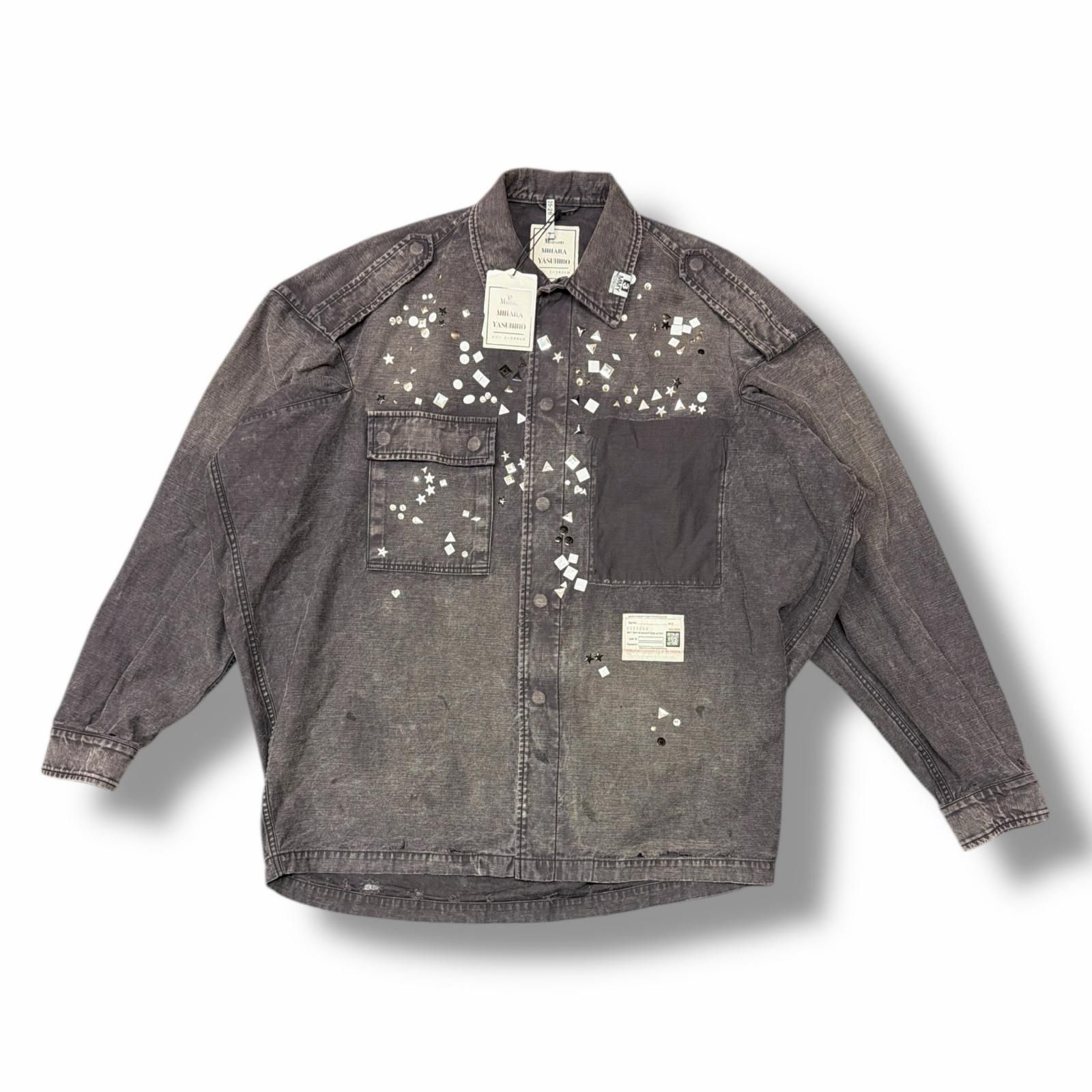 【中古】未使用品 ミハラヤスヒロ MIHARA YASUHIRO 25AW EMBELLISHED MILITARY SHIRTS ミリタリーシャツ 参考上代91300円 未使用 MIHARA YASUHIRO 25AW Embellished Military
