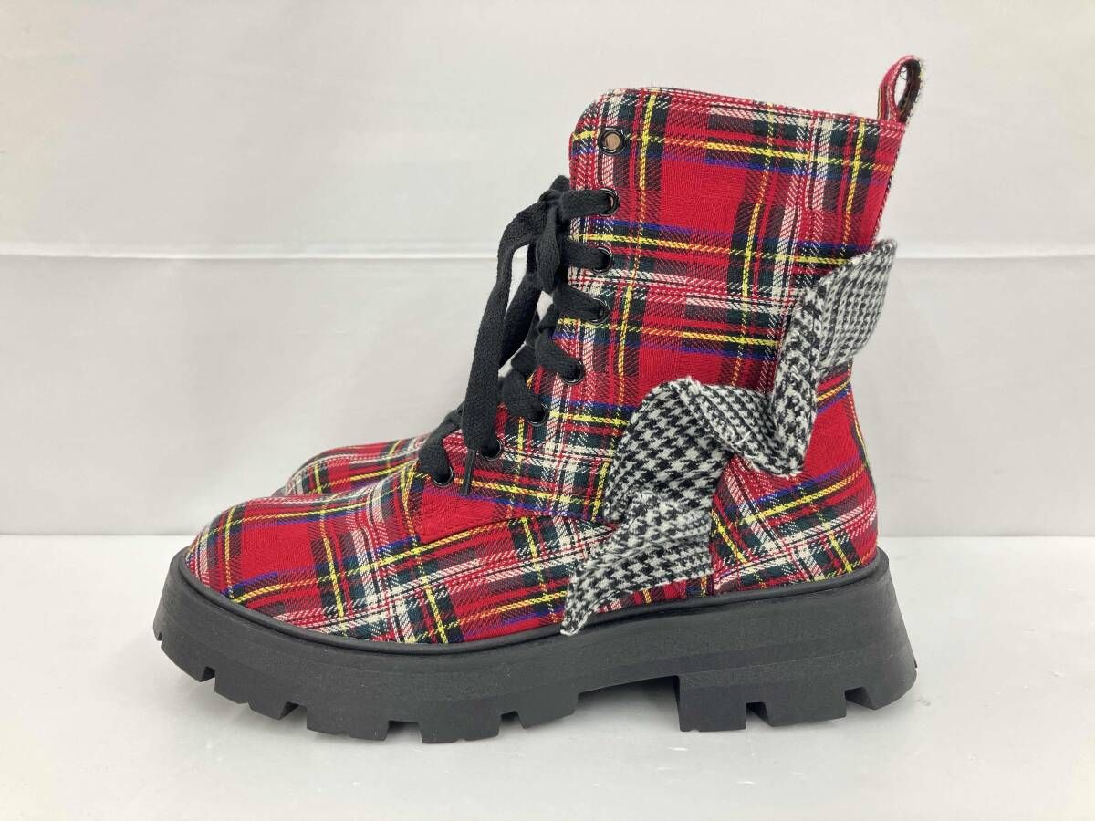 BETSEY JOHNSON ベッツィジョンソン ROZY ショートブーツ サイズ7 レッド 通年