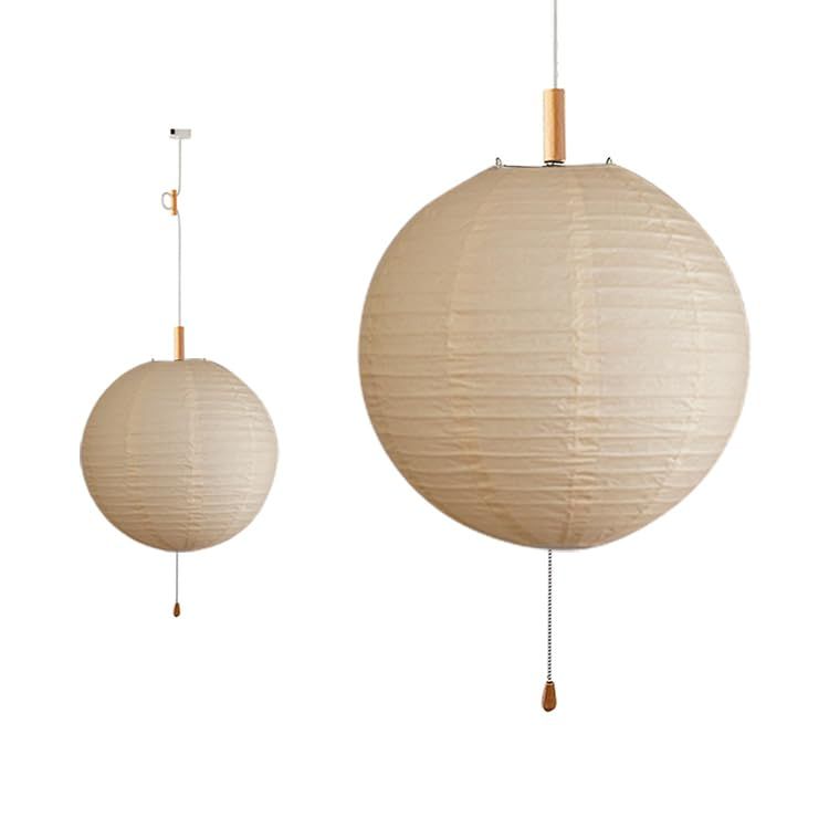 口金E 26ソケットコード付き ペンダントライト ペーパーシェード 生成 E 26 2灯 提灯 丸型 照明 天井照明 間接照明 照明器具 紙 おしゃれ 和風 癒し 手作り 民泊 和室 寝室 ダイニング リビング きなり アイボリー l 1 c 8526 3