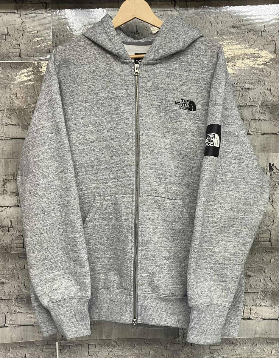THE NORTH FACE ザノースフェイス SQUARE LOGO FULLZIP スクエア ロゴ フルジップ パーカー 裏起毛 サイズXXL グレー