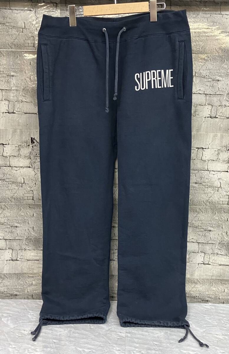 Supreme シュプリーム ロゴスウェットパンツ カナダ製 サイズM ネイビー