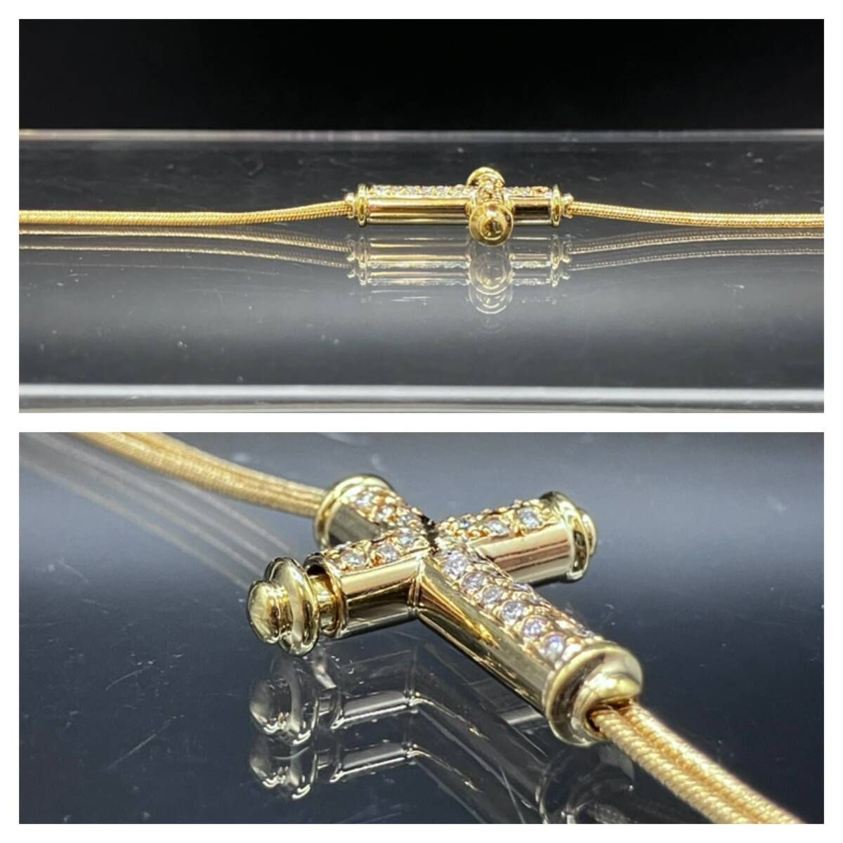 鑑別書付き】天然ダイヤモンド ネックレス K18 18金 ゴールド 82