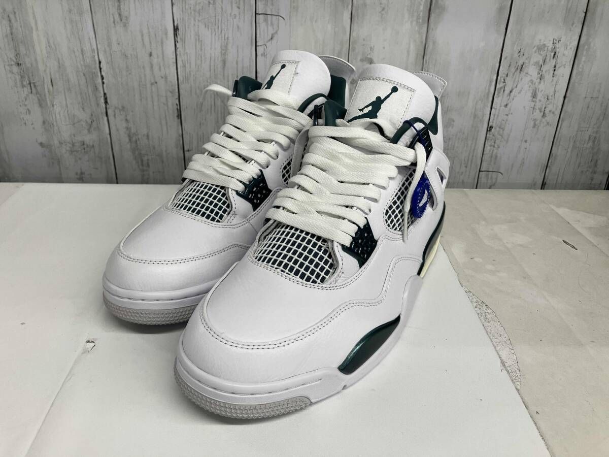 鑑定済み タグ付き NIKE AIR JORDAN 4 RETRO スニーカー エアジョーダン4 レトロ FQ 8138-103 ホワイト グリーン 29 cm