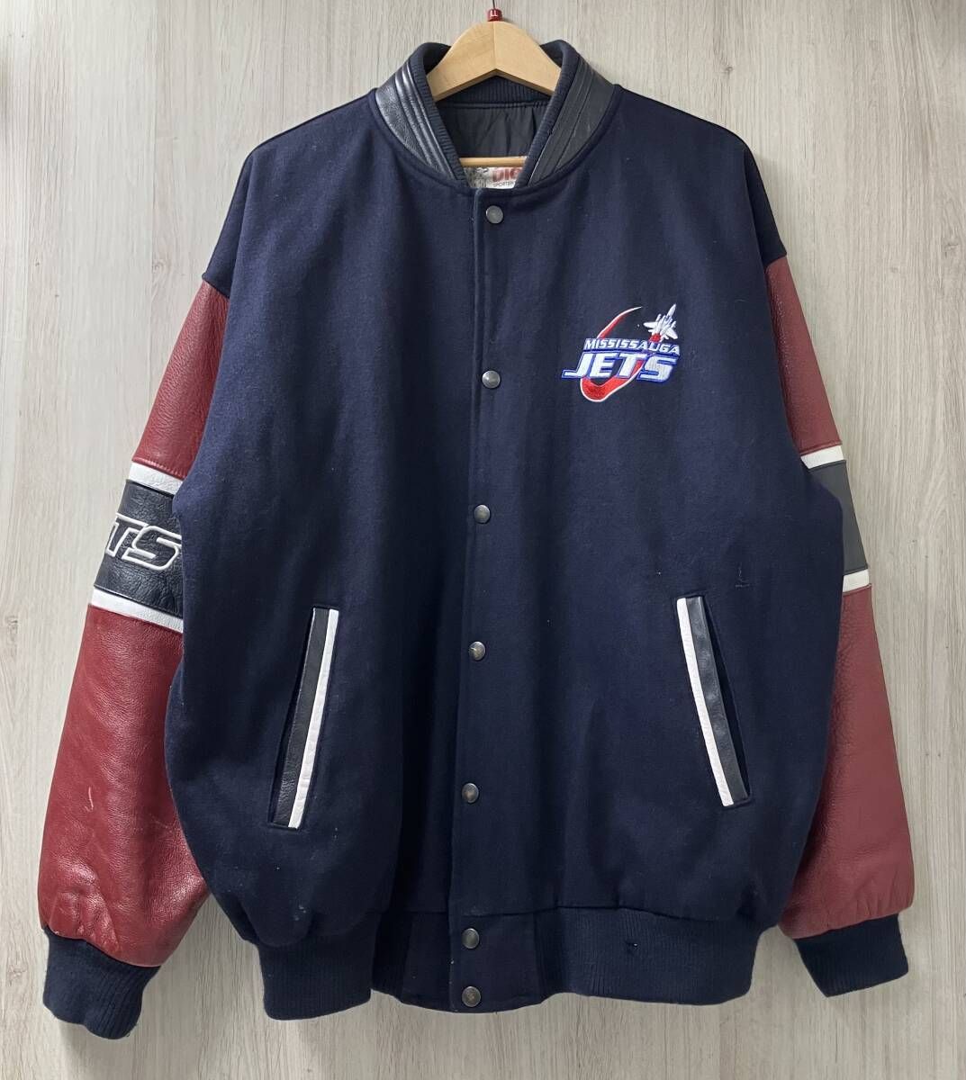 古着 DICE ダイス ウール スタジャン サイズXL ネイビー