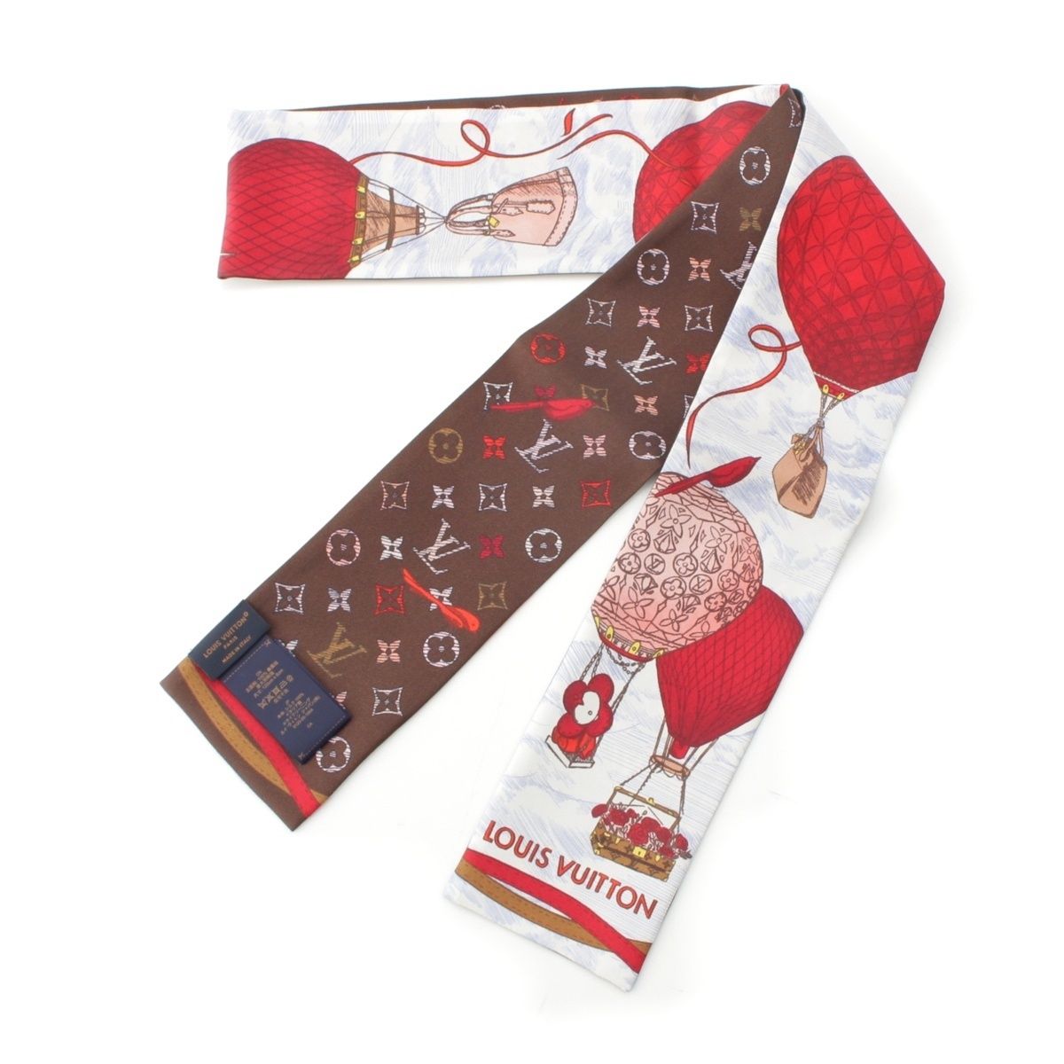 ルイヴィトン モノグラム アップ アンド アウェイ シルク バンドー スカーフ M 78442 ブラウン マルチカラー
