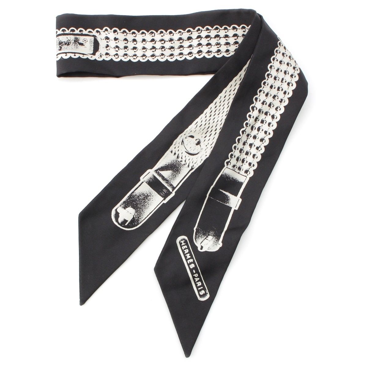 エルメス シルク TRESOR DE MEDOR トレゾール ドゥ メドール ツイリー スカーフ ブラック