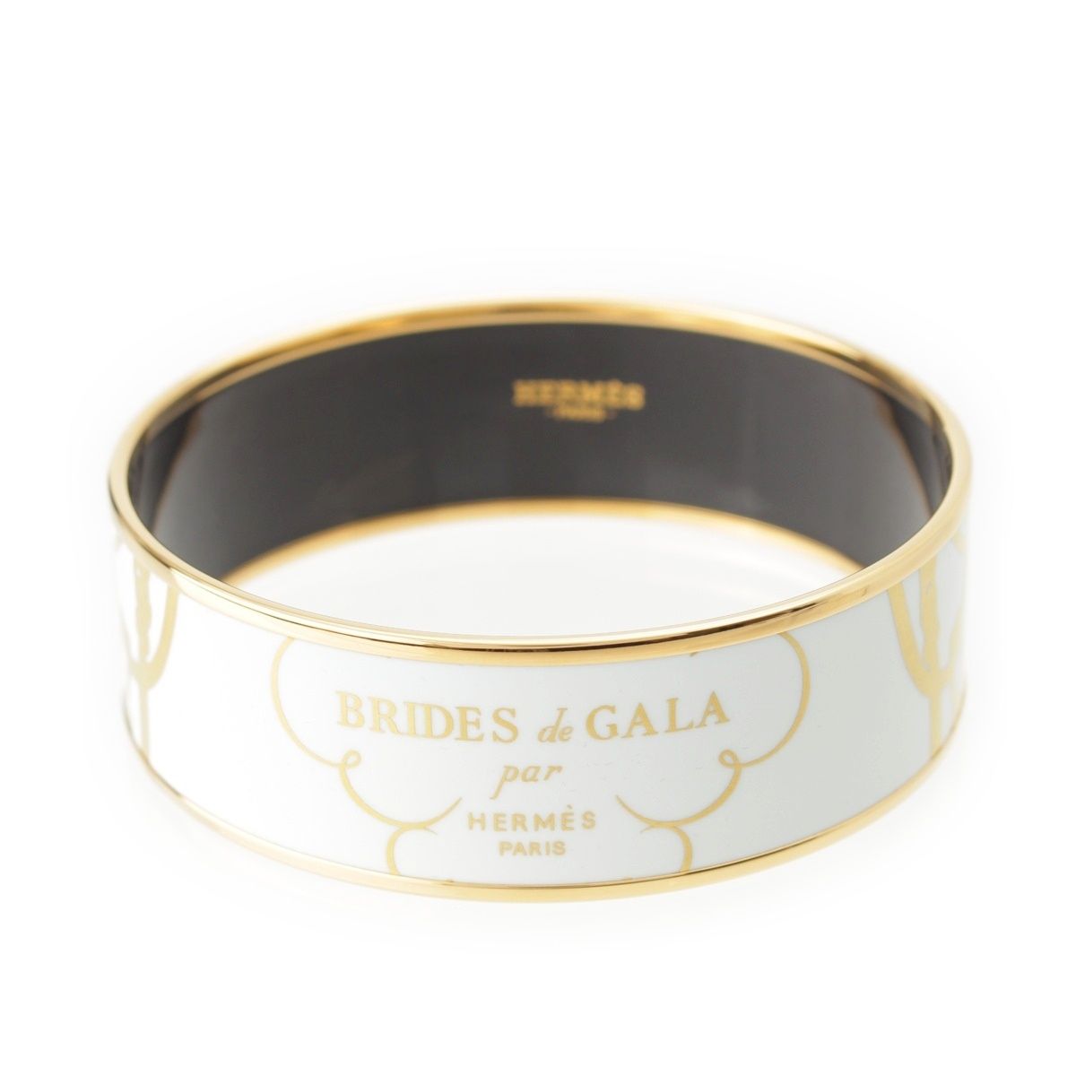 【HERMES】 ホワイトゴールド　バングル エルメス エマイユGM BRIDES de GALA バングル ブレスレット