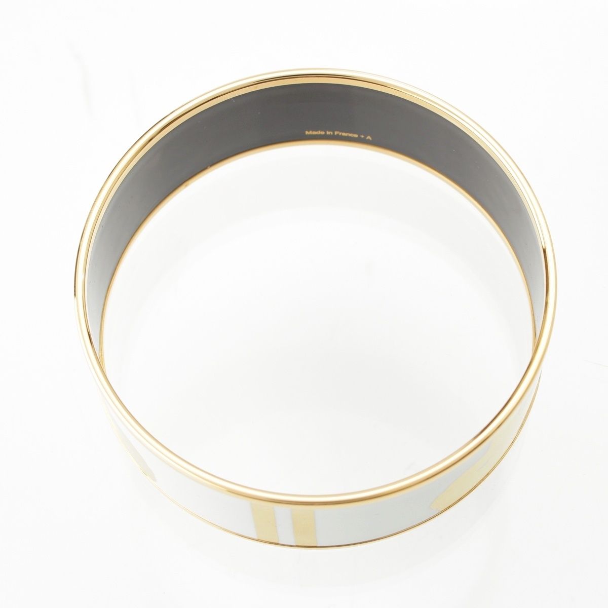 【HERMES】 ホワイトゴールド　バングル エルメス エマイユGM BRIDES de GALA バングル ブレスレット
