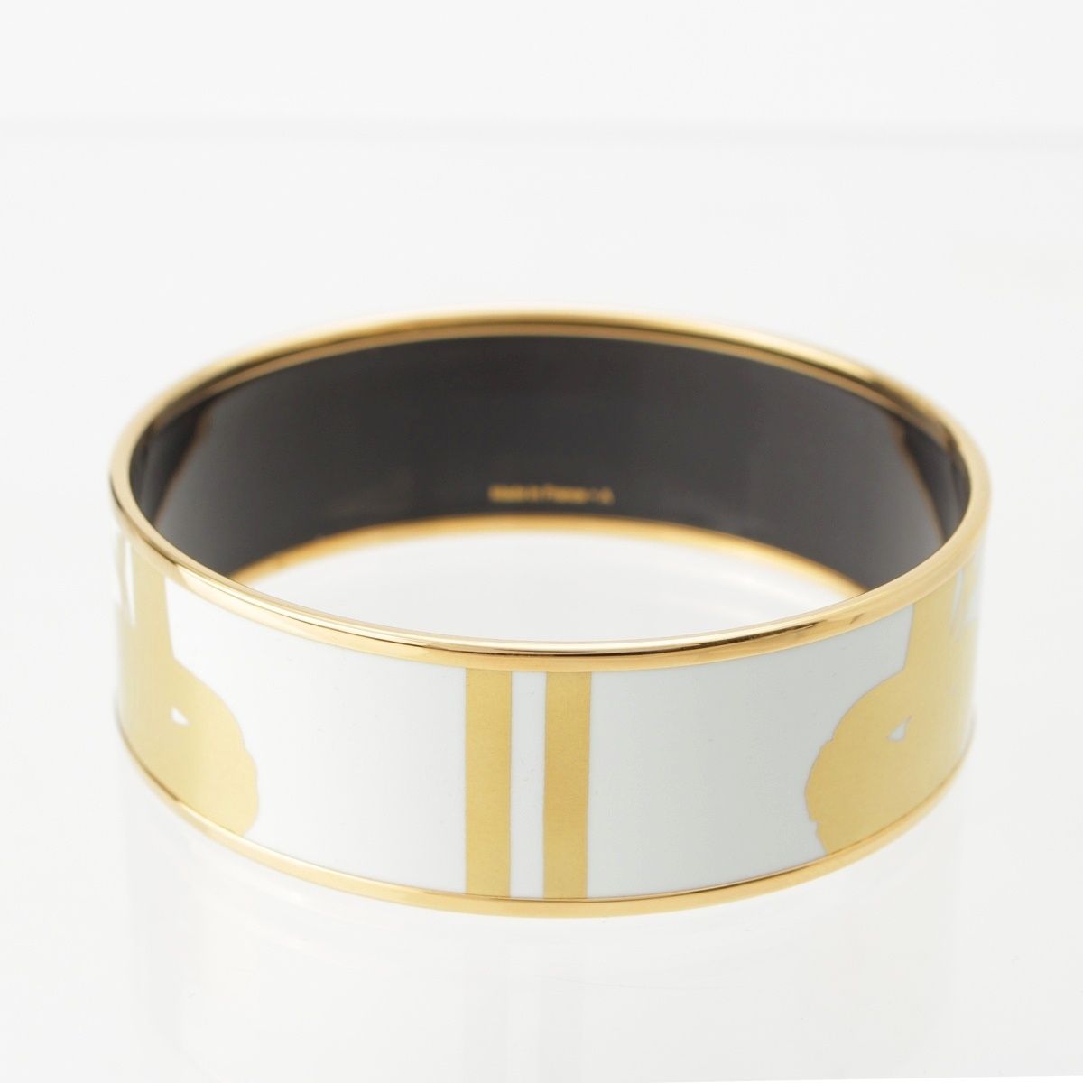 【HERMES】 ホワイトゴールド　バングル エルメス エマイユGM BRIDES de GALA バングル ブレスレット