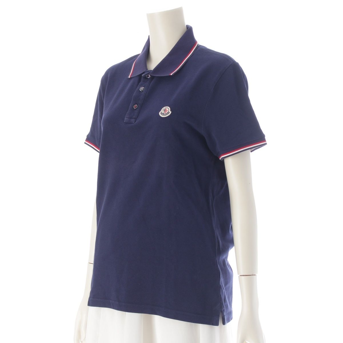 モンクレール POLO MANICA CORTA コットン ロゴ刺繡 ポロシャツ トップス ネイビー M