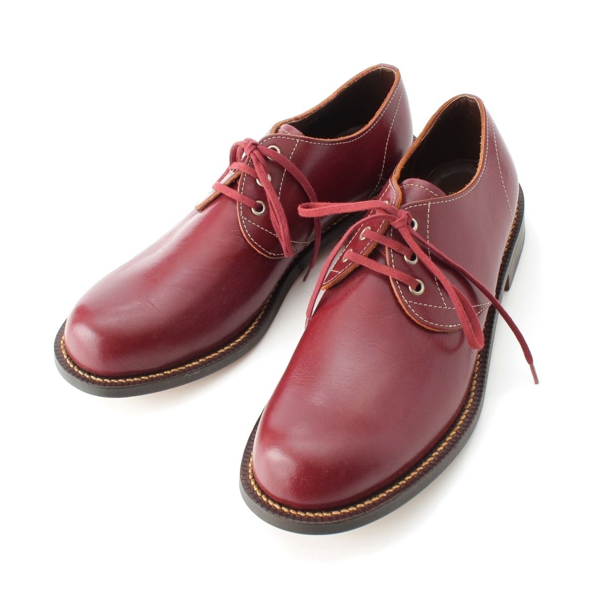 コムデギャルソンオム レザー ヒールダービー シューズ レッド 25 2|1